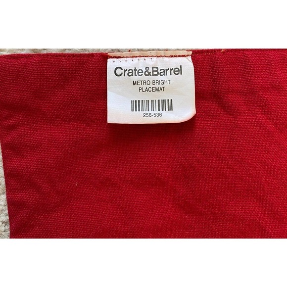 Crate & Barrel Metro Bright 8 Placemats 5 Napkins Red Multi - Picture 6 of 10